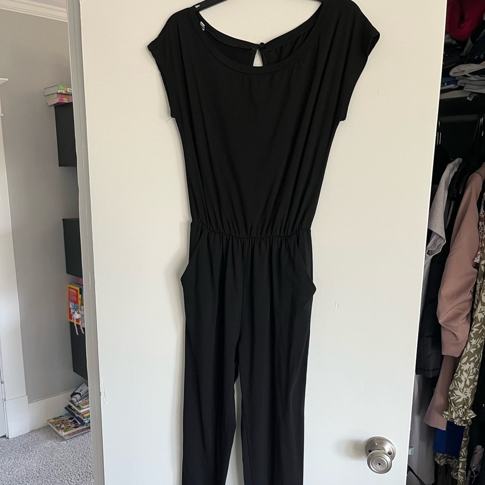 Black off the shoulder jumpsuit